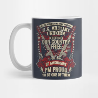 Proud US Veterans T Shirt | 7% of Americans Mug